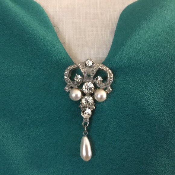 Nancy Neil Women's Teal Gown: Size 8 - Picture 7 of 16